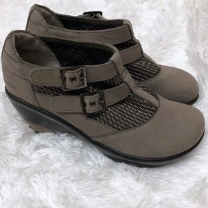 Gray Jambu J-41 JBU Silvie Ankle Bootie Clog Klog garden heel water resistant
